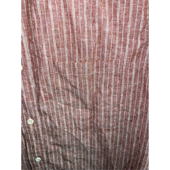Madewell Red Striped Casual Button Down Shirt - Picture 3 of 7
